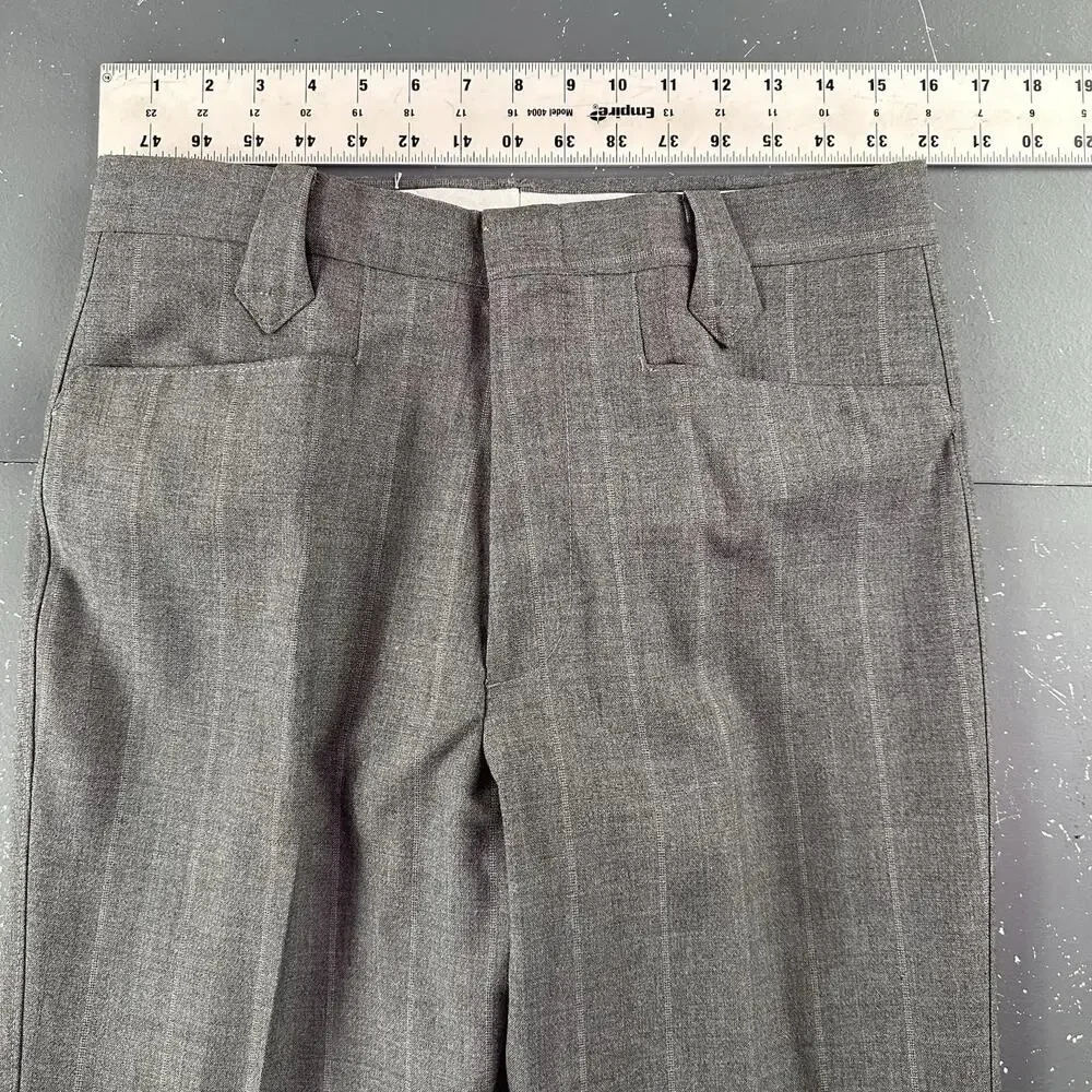 VTG Pagano West Suit Mens 42R Gray Tweed Wool Blend Striped 32" Waist NWT USA - Picture 15 of 16
